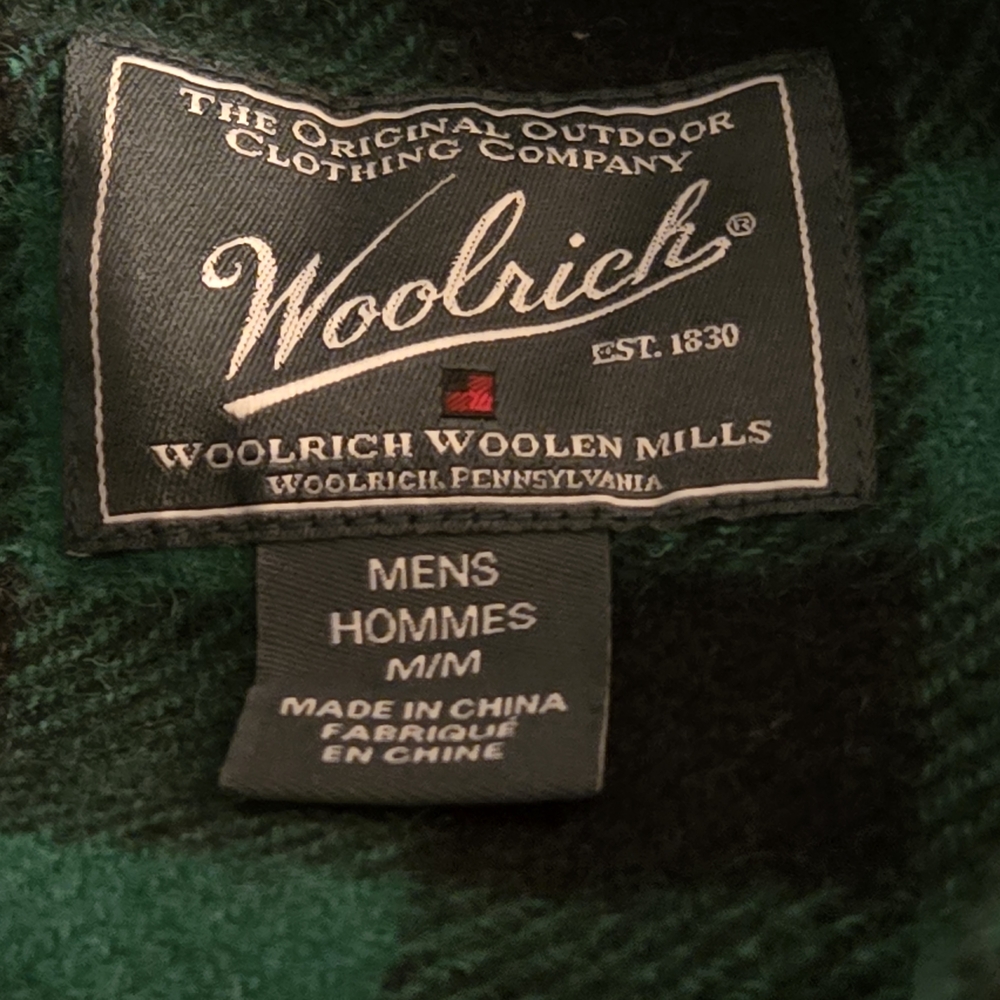 Woolrich Green and Black Woolen Shirt/Jacket.